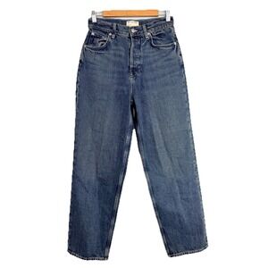Free People We The Free High Rise‎ Baggy Straight Leg Blue Jeans 26 Vintage Wash